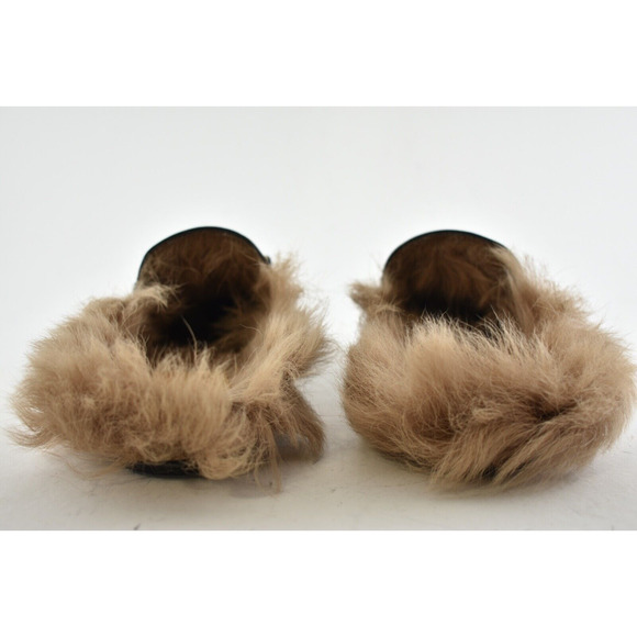 Gucci Princetown Black Leather Fur Loafer Slide Slip On Mule Slipper Flat 36 - Picture 11 of 12